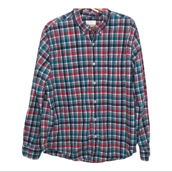 AMERICAN EAGLE SHIRT, RED Teal Check, Size X-Large - Picture 1 of 6